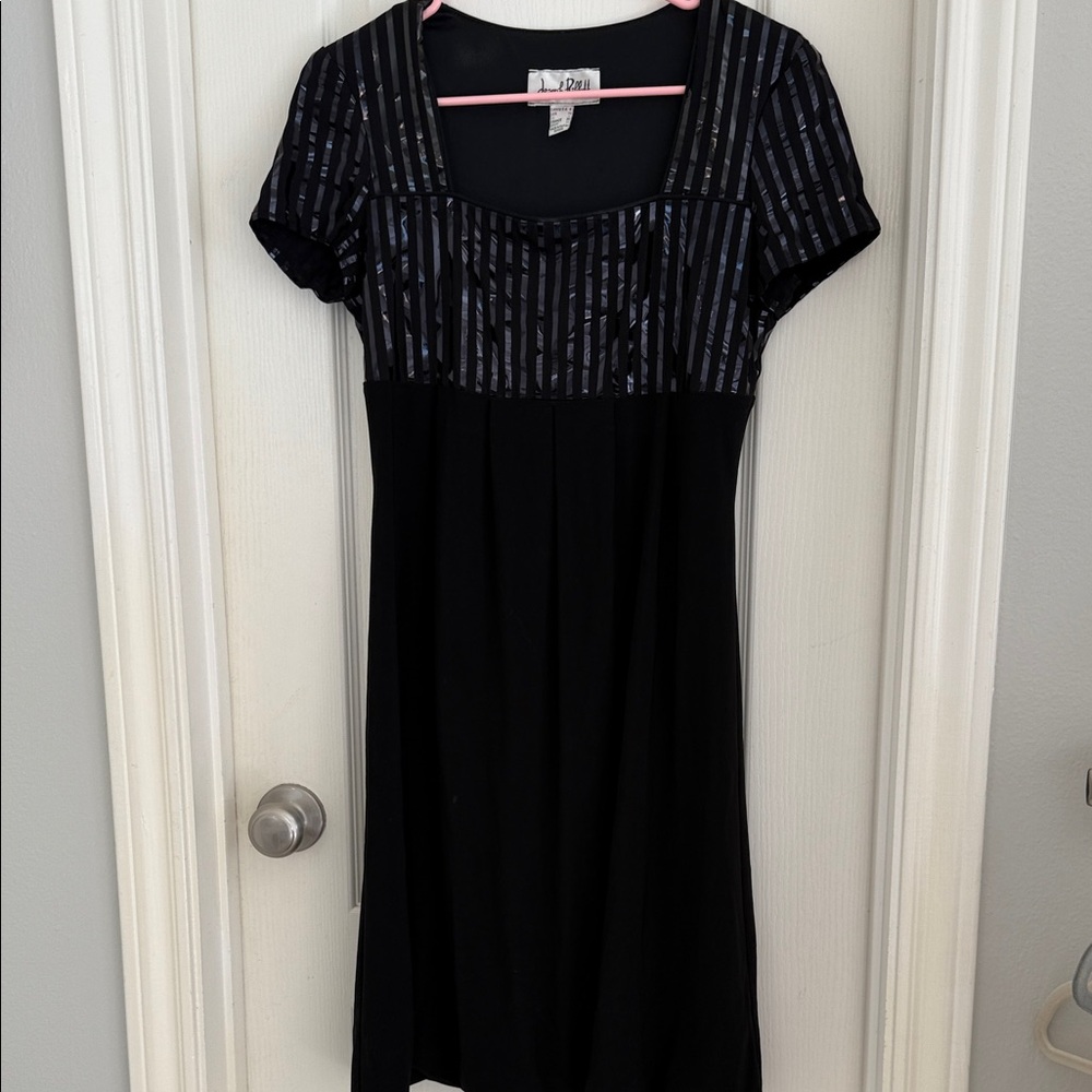 Joseph Ribkoff Black Mini Dress with Silver Accents